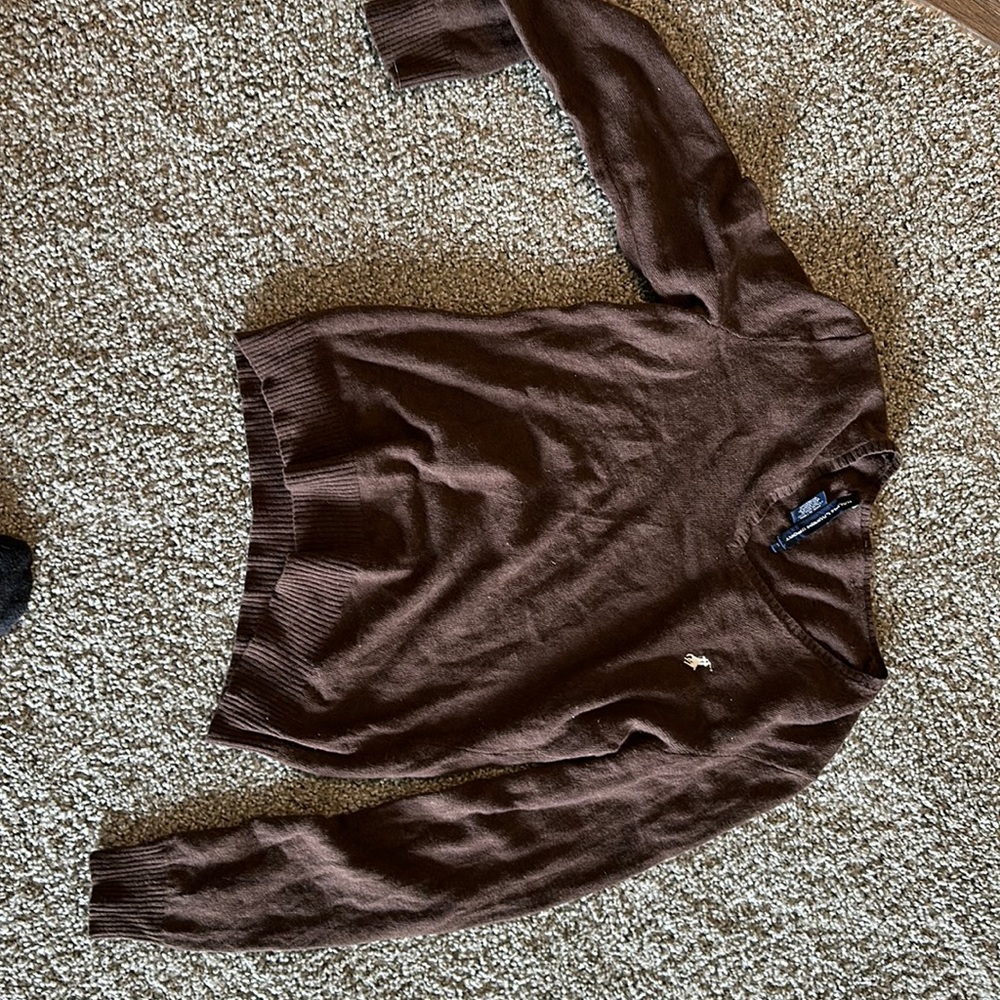 Ralph Lauren Brown V-Neck Sweater